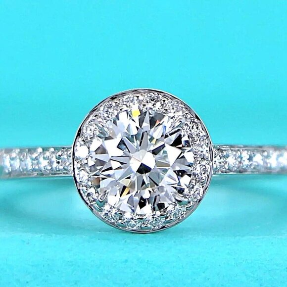 19851 Tiffany & Co. Embrace Platinum 1.09ct Round G VVS1 Diamond Engagement Ring - Picture 5 of 7